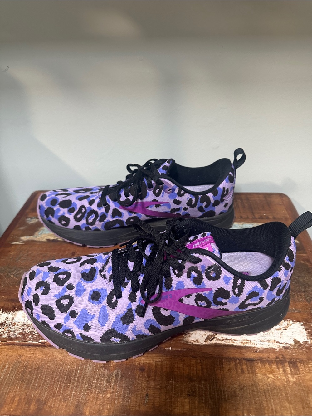 Brooks Women's Lavender Purple Leopard Print Sneakers - Picture 4 of 4